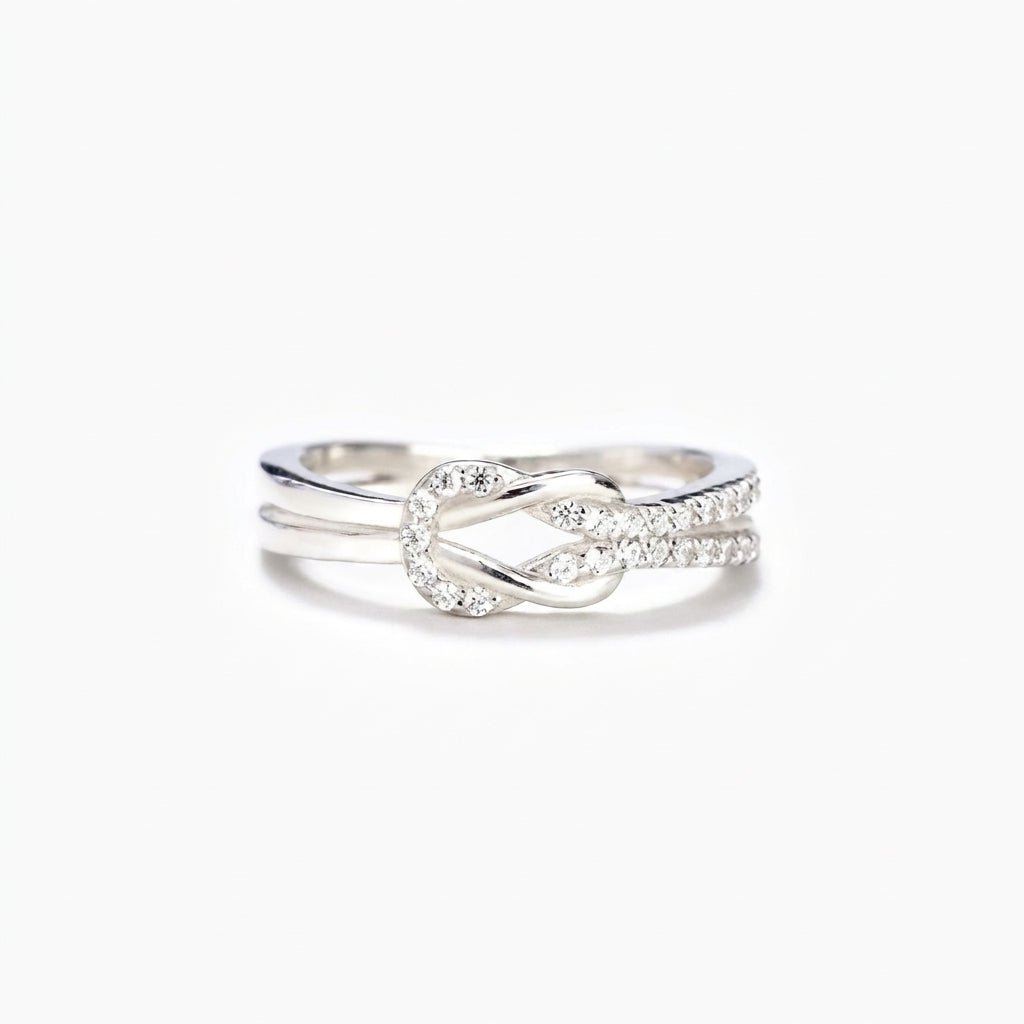 MISU 925 Sterling Silver Interlocked Ring -Misu