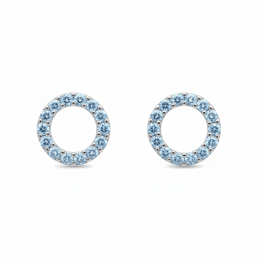 MISU 925 Sterling Silver Into the Blue Studs -Misu