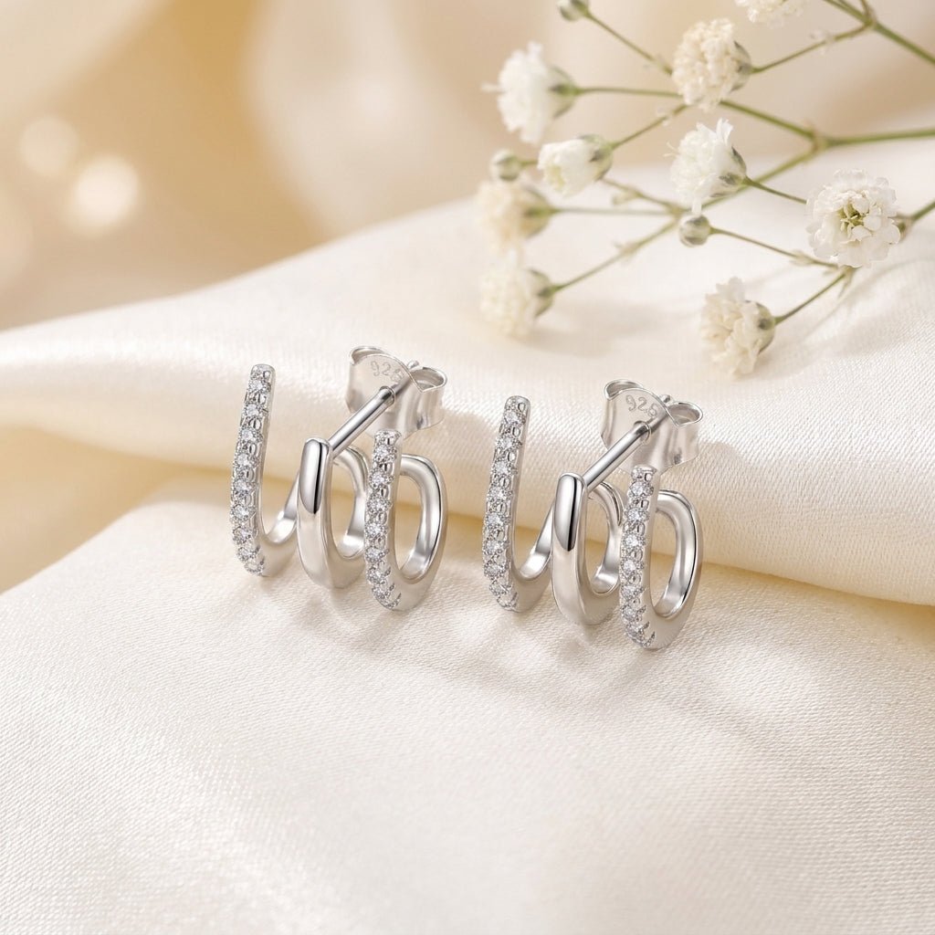 MISU 925 Sterling Silver Multi Stud -Misu