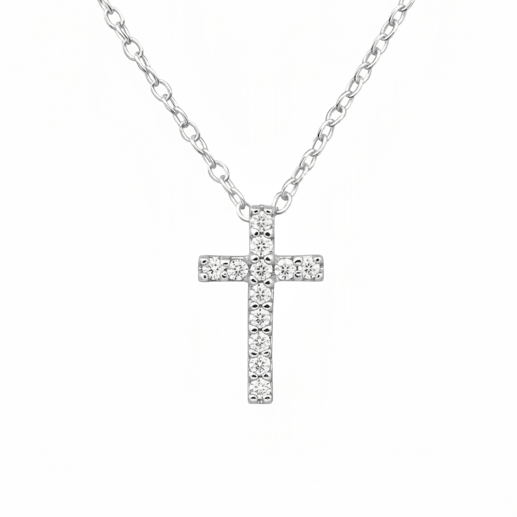 MISU 925 Sterling Silver Necklace Cross -Misu