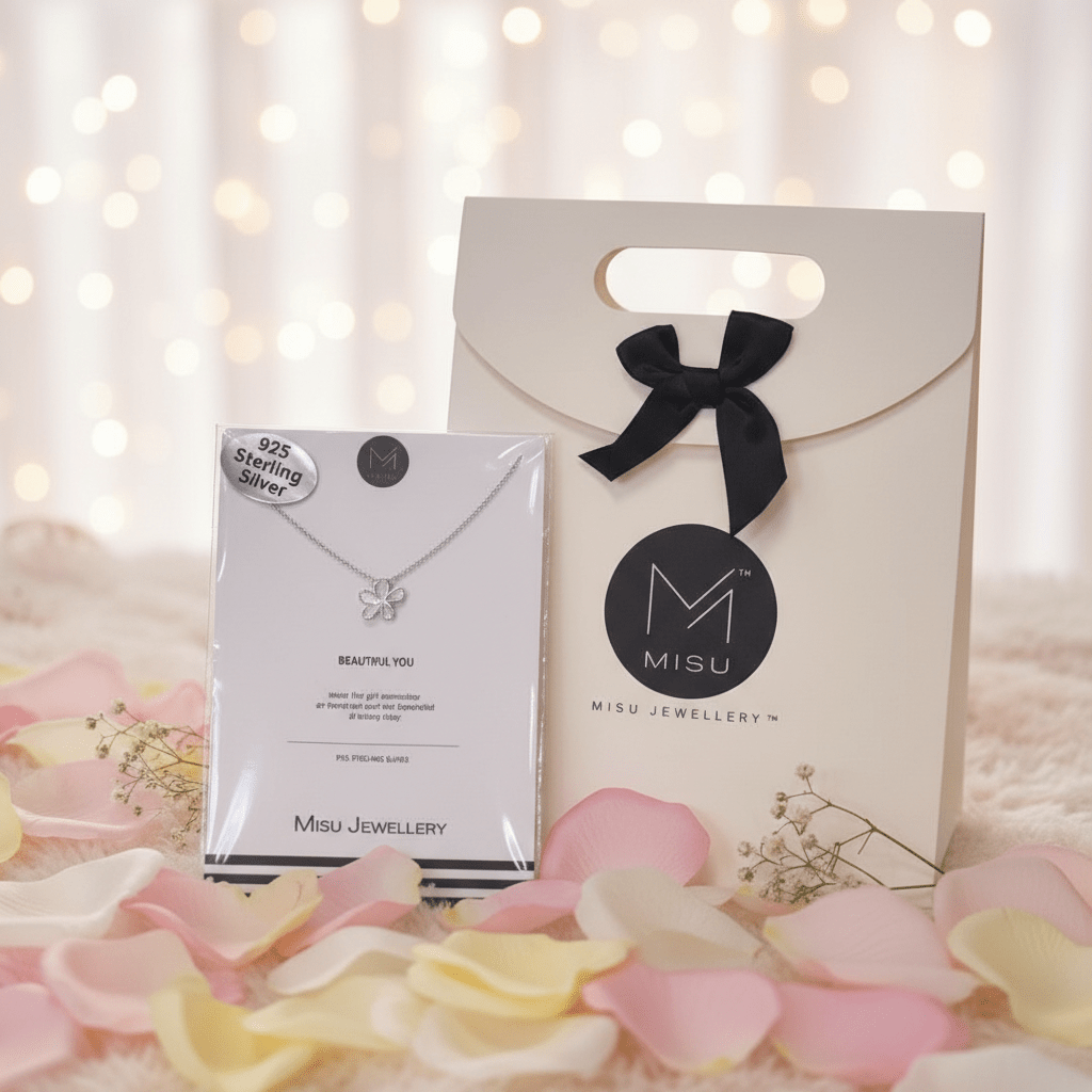 MISU 925 Sterling Silver Necklace Flower Power -Misu