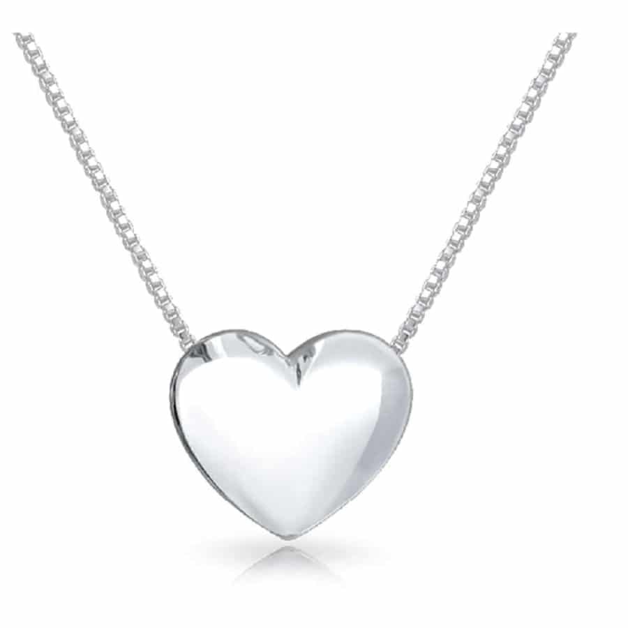 MISU 925 Sterling Silver Necklace Heart -Misu