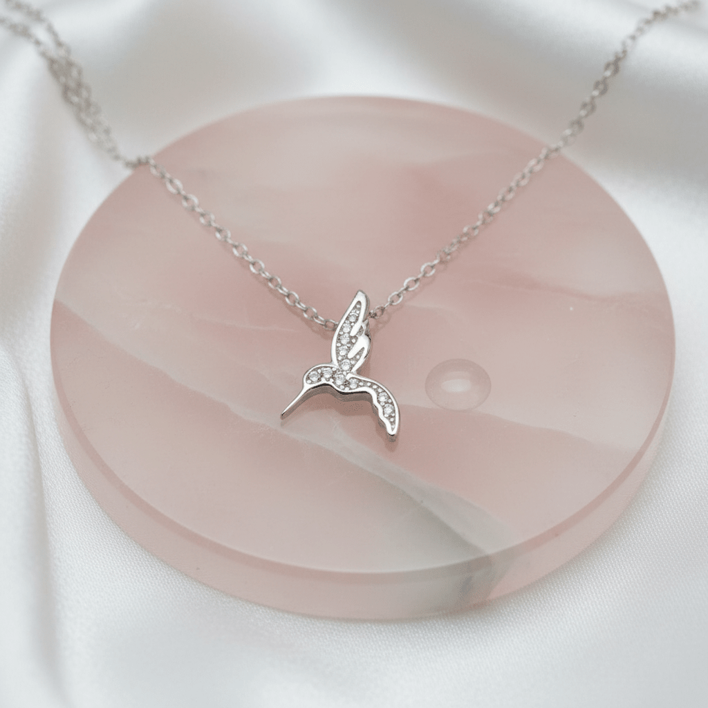 MISU 925 Sterling Silver Necklace Hummingbird -Misu