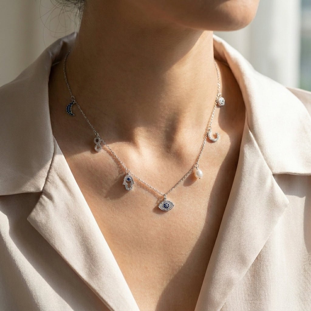 MISU 925 Sterling Silver Necklace Oh So Charming -Misu