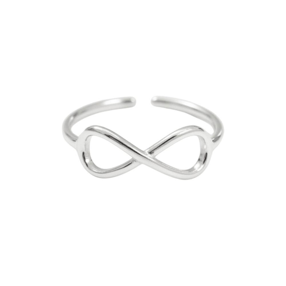 MISU 925 Sterling Silver Ring Adjustable Infinity -Misu