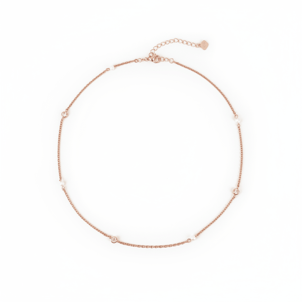 MISU 925 Sterling Silver Rose Duoluxe Necklace -Misu
