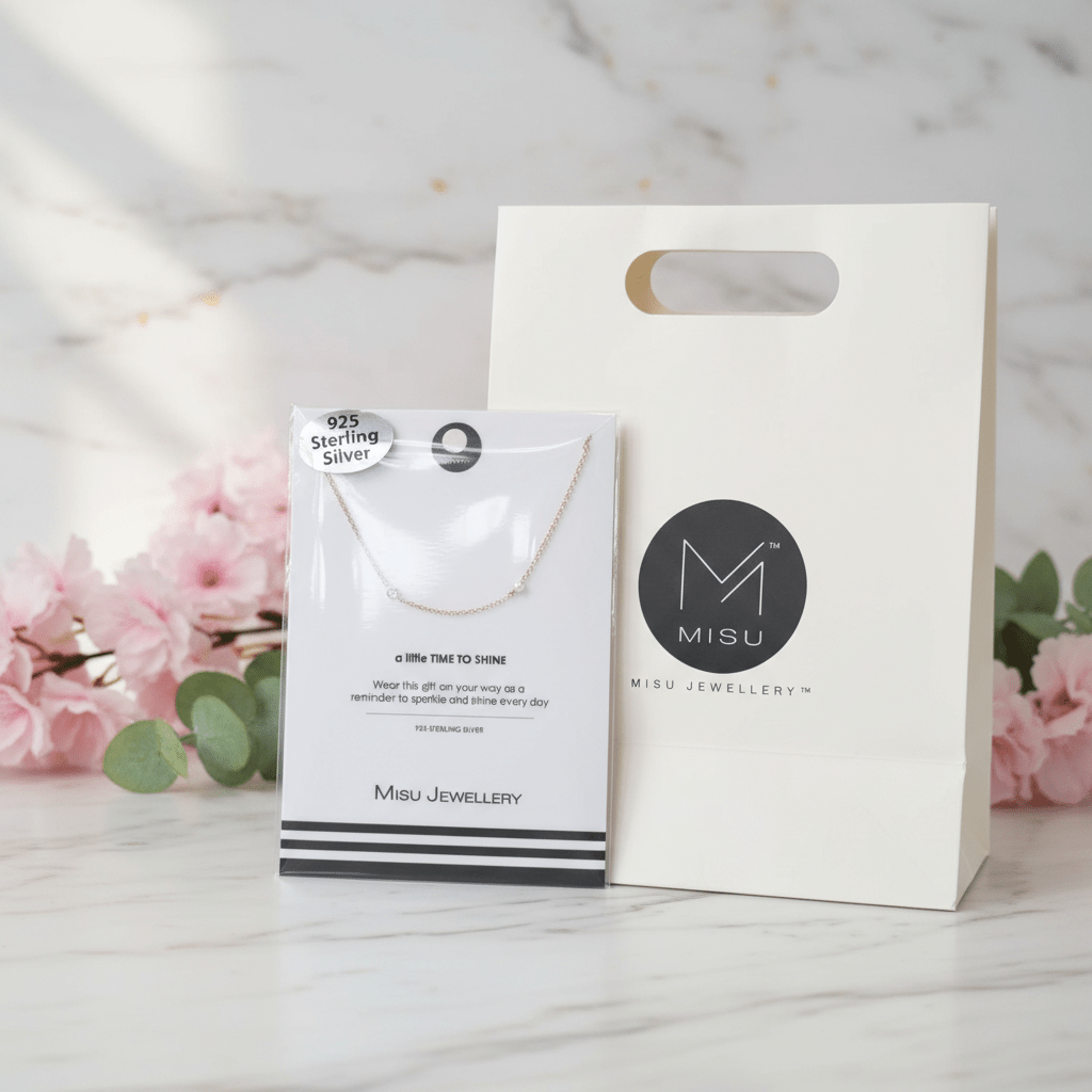 MISU 925 Sterling Silver Rose Duoluxe Necklace -Misu