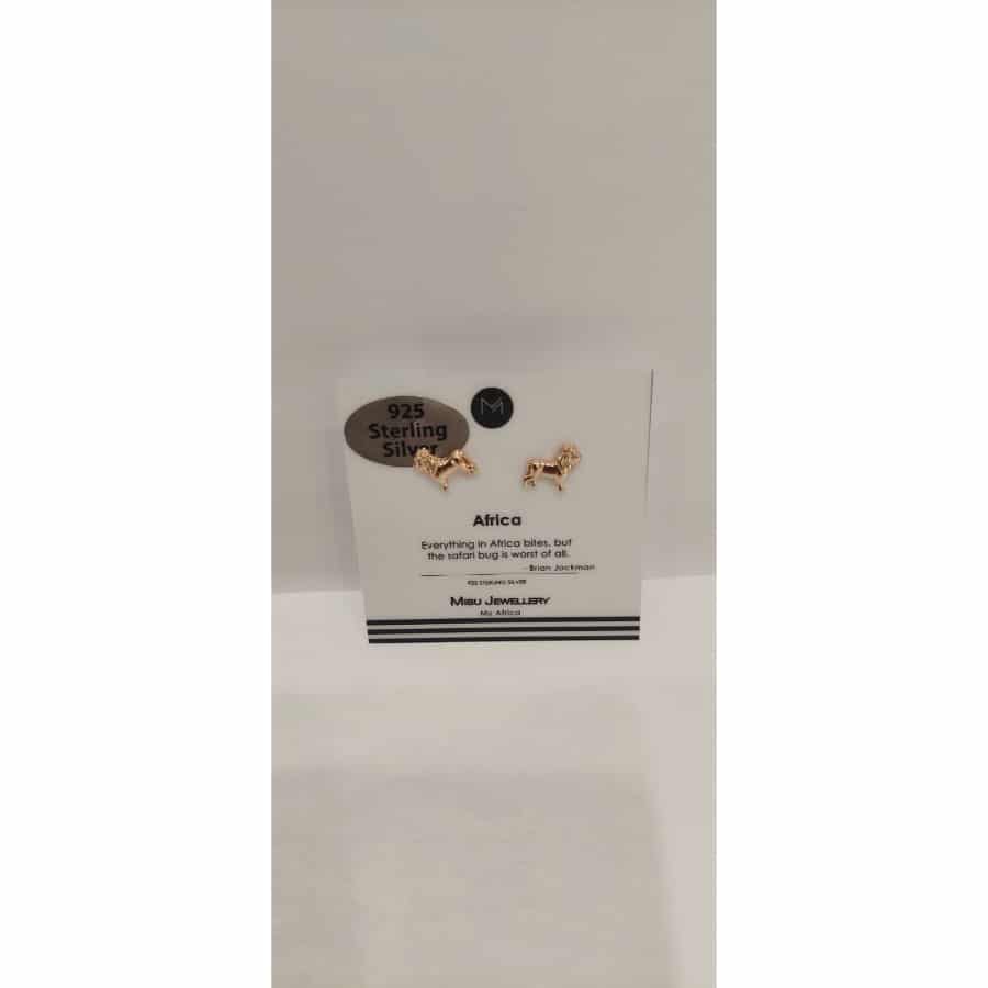 MISU 925 Sterling Silver Rose Gold Earrings My Lion -Misu