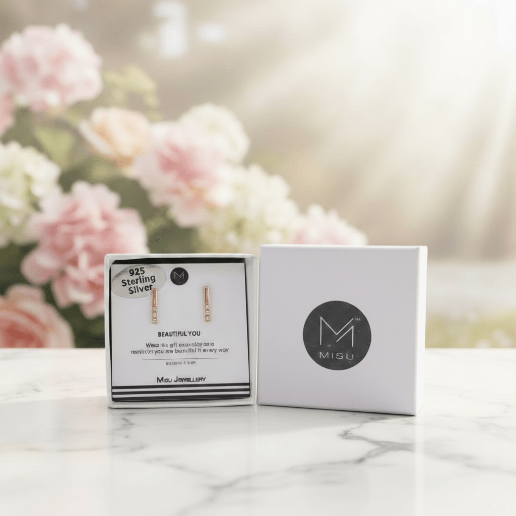 MISU Rose Bar Studs -Misu