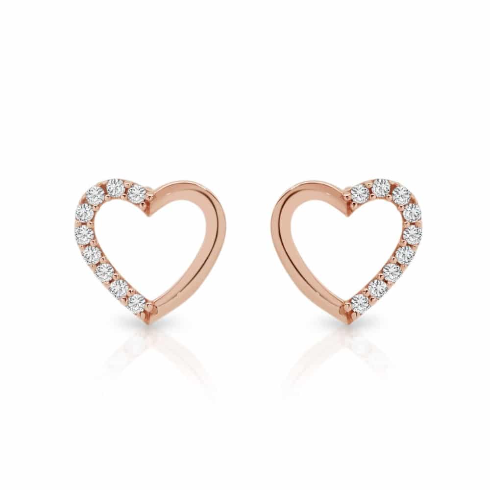 MISU Rose Demi Heart Studs -Misu