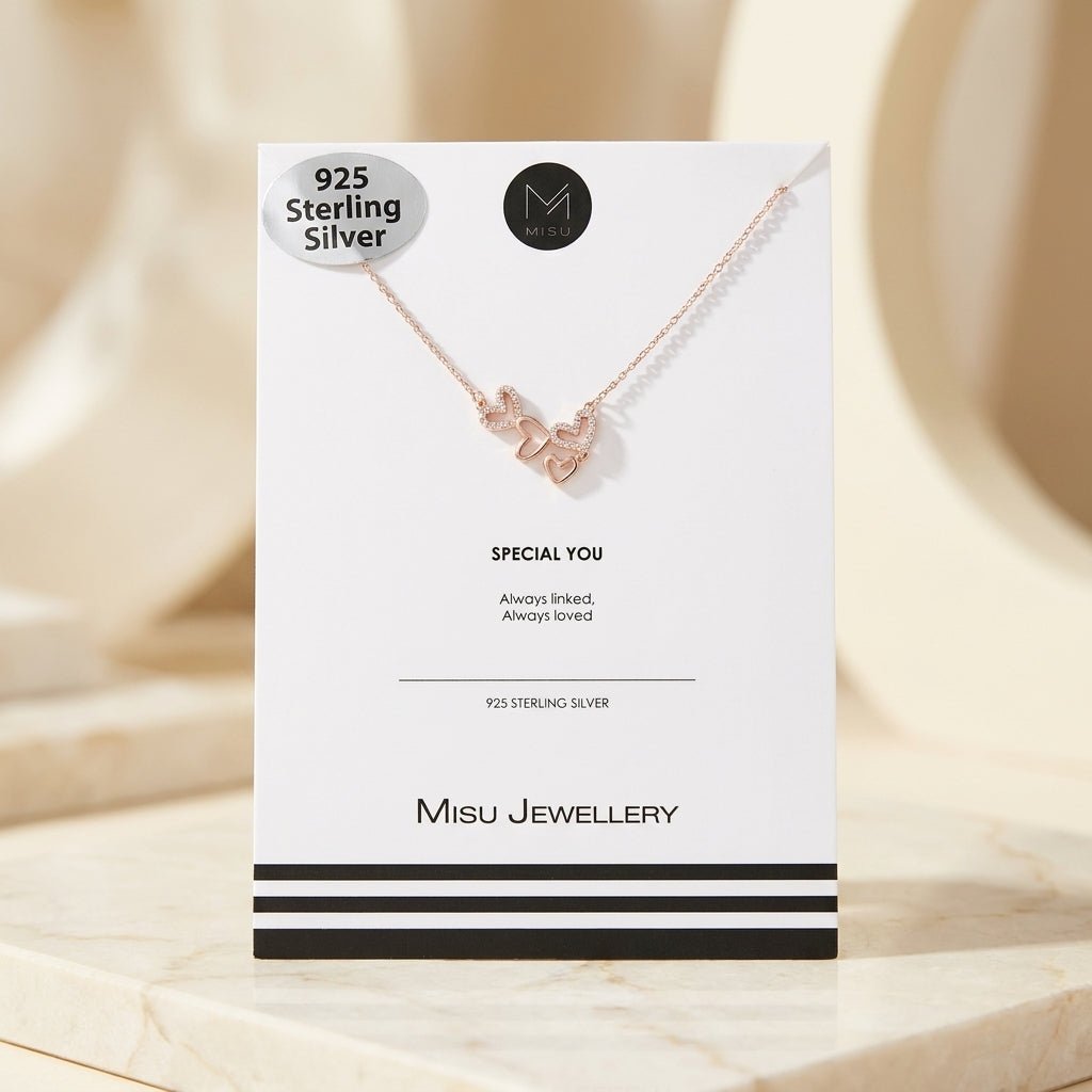 MISU Rose Gold Hearts Alive Necklace -Misu