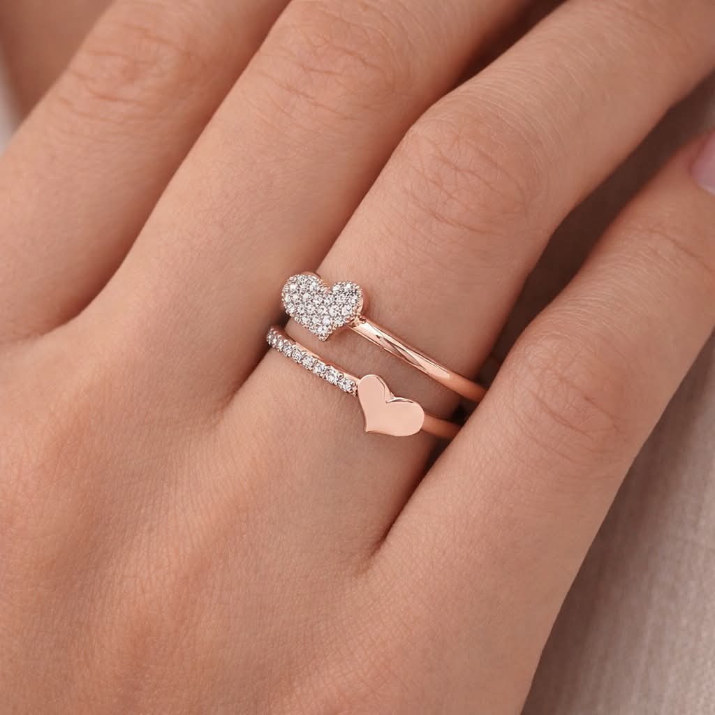 MISU Rose Gold My Heart Adjustable Ring -Misu