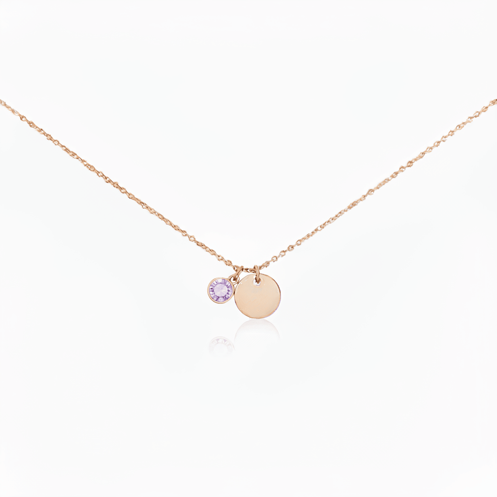 MISU Rose Gold Necklace Birth Month June-Moonstone -Misu