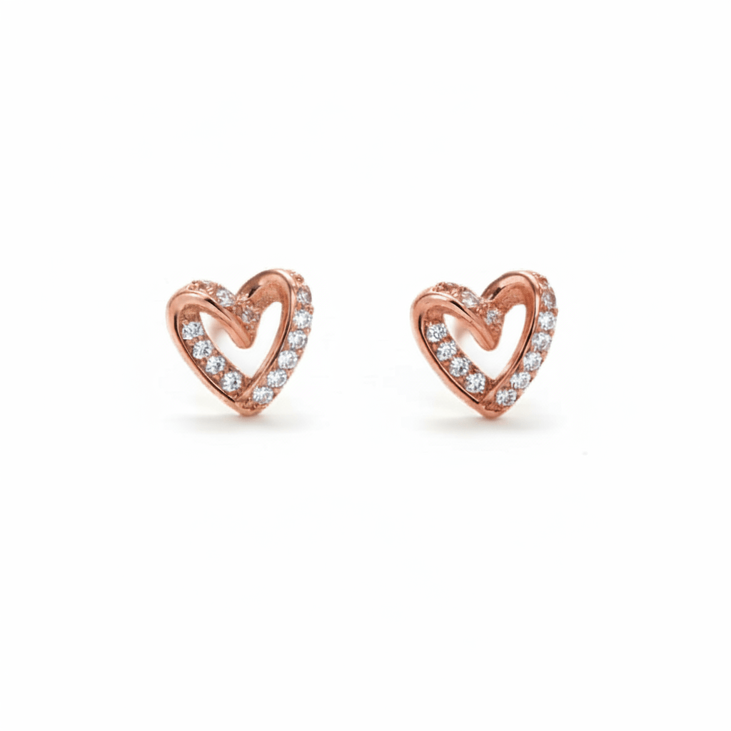 MISU Rosy Heart Studs -Misu