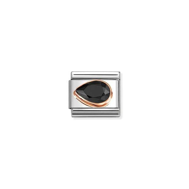 Nomination Composable Black Left Drop Faceted -Nomination