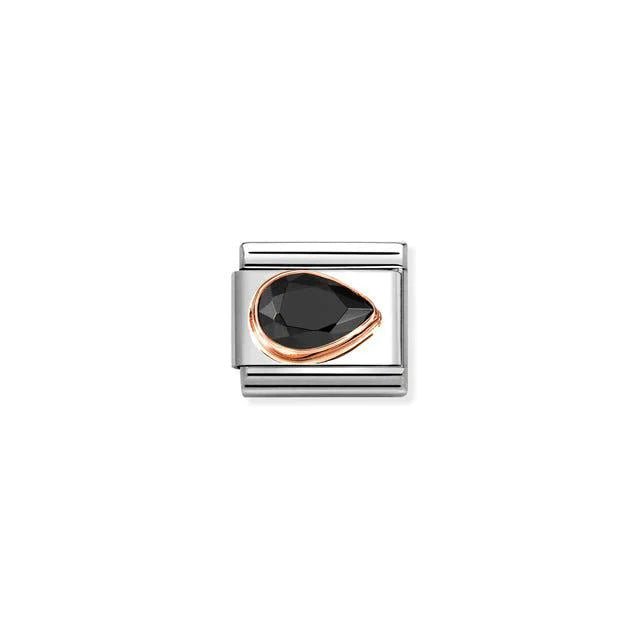 Nomination Composable Black Right Drop Faceted -Nomination