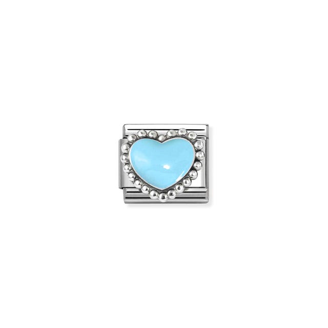 Nomination Composable Blue Heart With Dots Symbol -Nomination