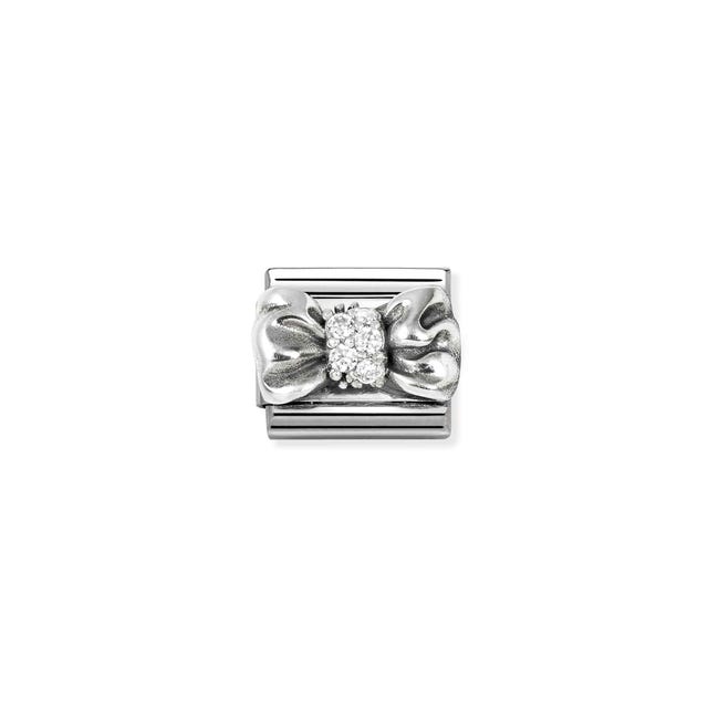 Nomination Composable Bow Oxidized Symbol CZ -Nomination