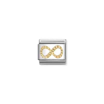 Nomination Composable Classic Link, Etched Yellow Gold Infinity -Spilhaus