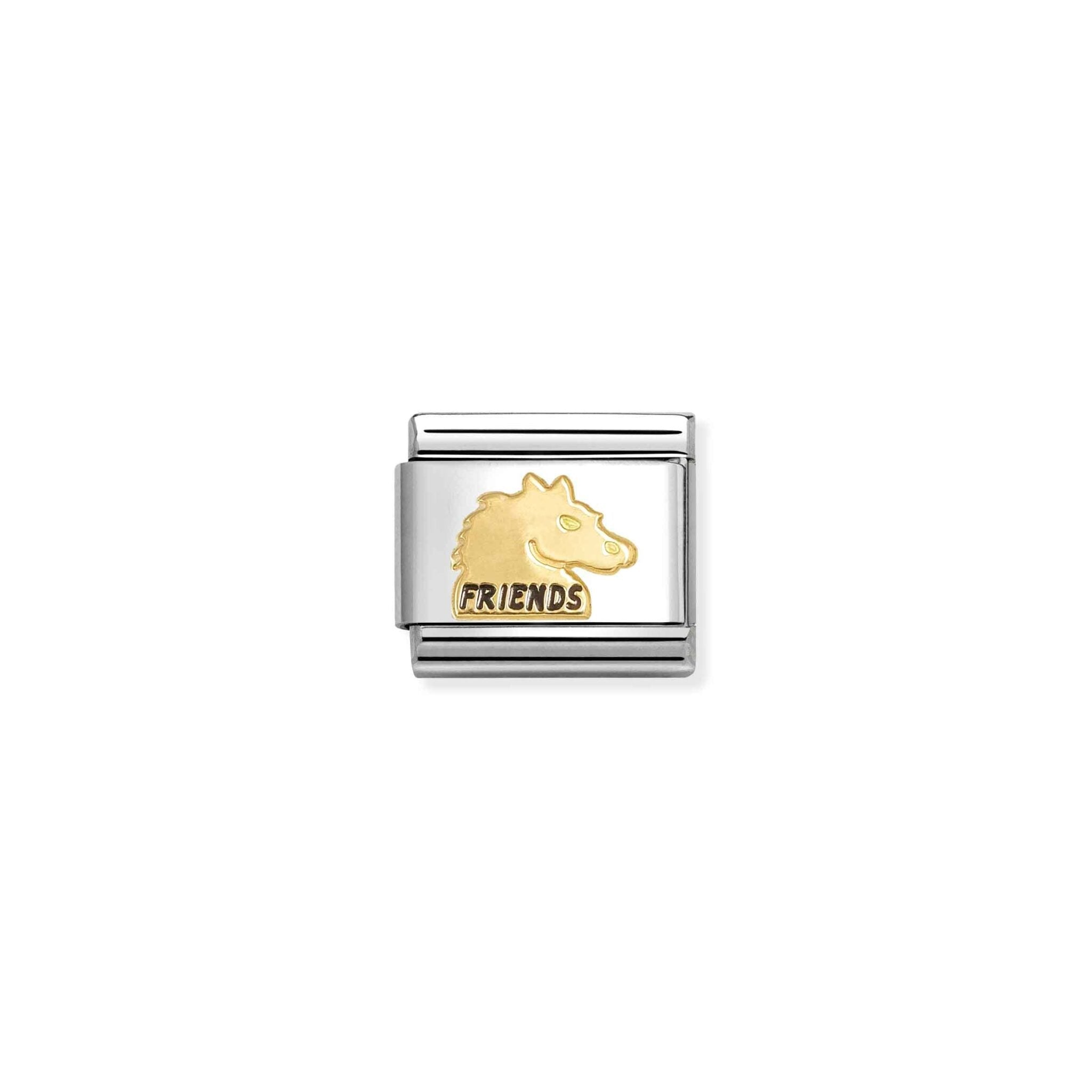 Nomination Composable Classic Link, Yellow Gold Horse with 'FRIENDS' Engraving -Nomination