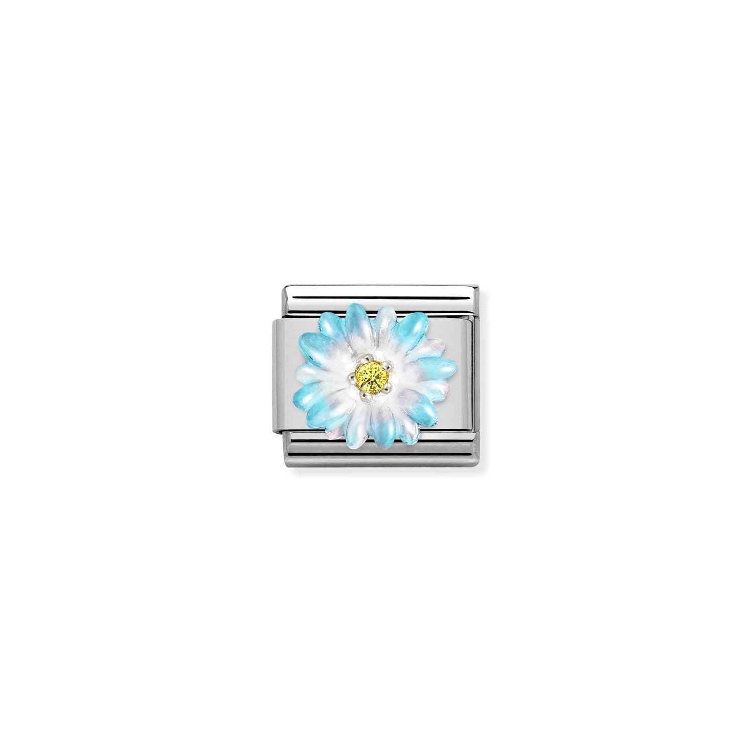 Nomination Composable Classic Nature L/Blue Flower S/S & 18K -Nomination