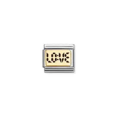 Nomination Composable Gold Digital Love Plates -Spilhaus