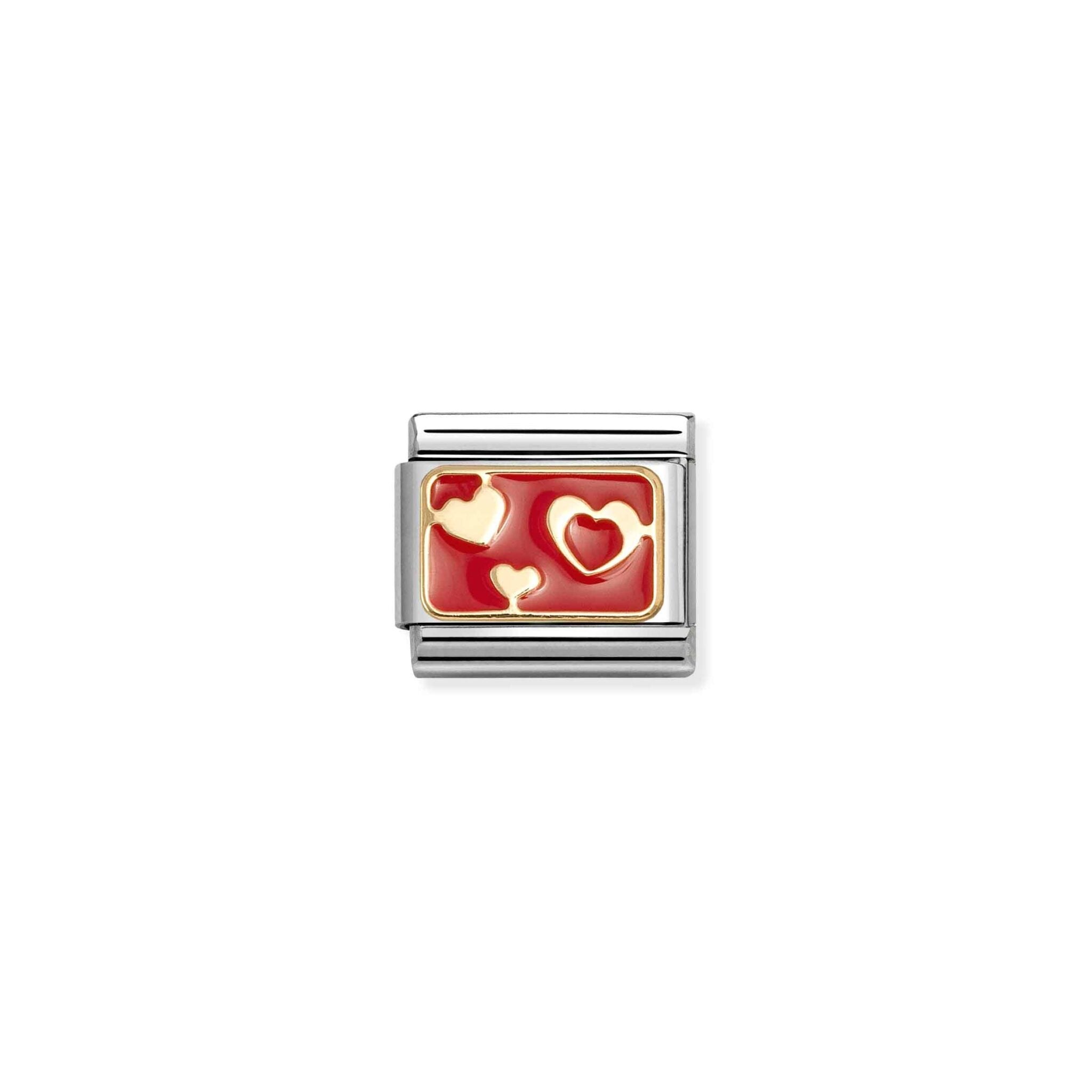 Nomination Composable Gold Various Red Hearts Charm Link -Spilhaus