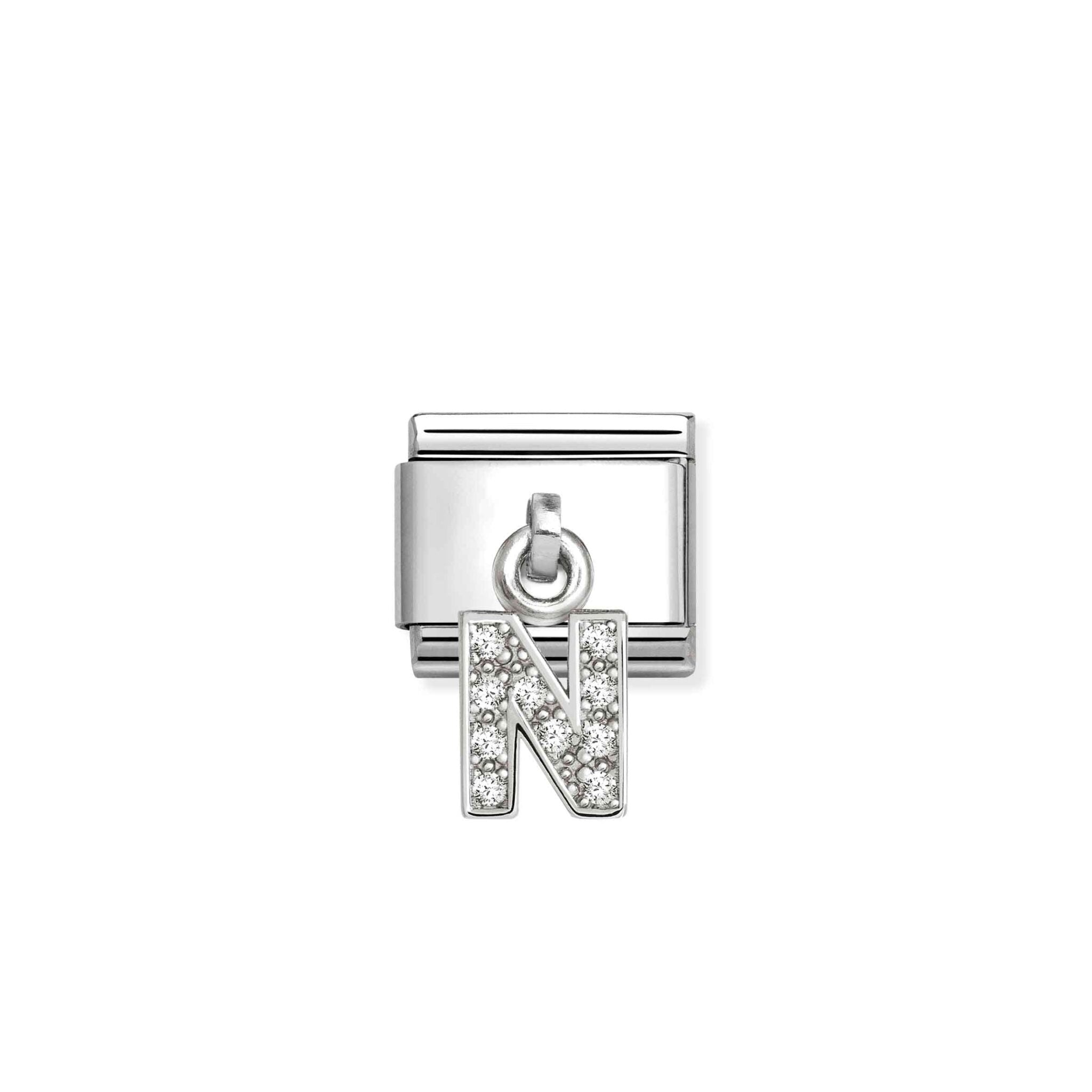 Nomination Composable Hanging Link, Sparkling Letter N -Nomination
