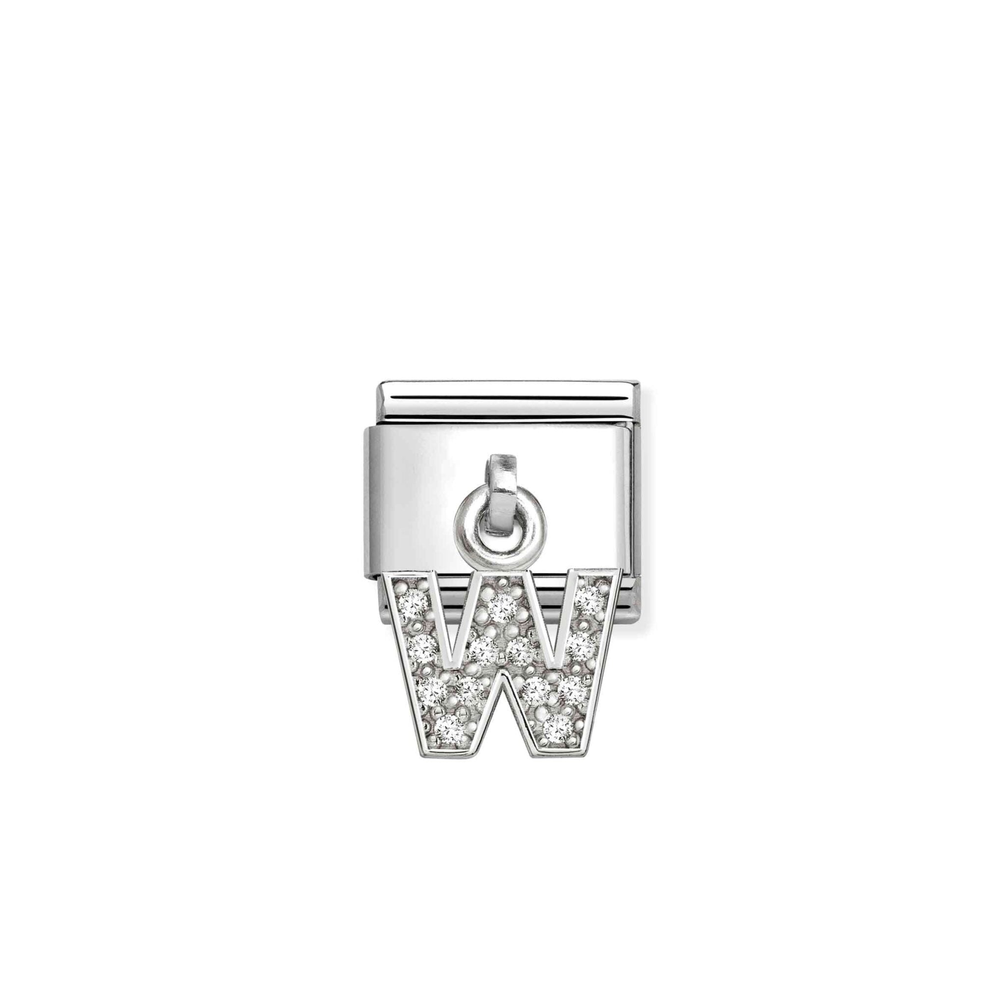 Nomination Composable Hanging Link, Sparkling Letter W -Nomination