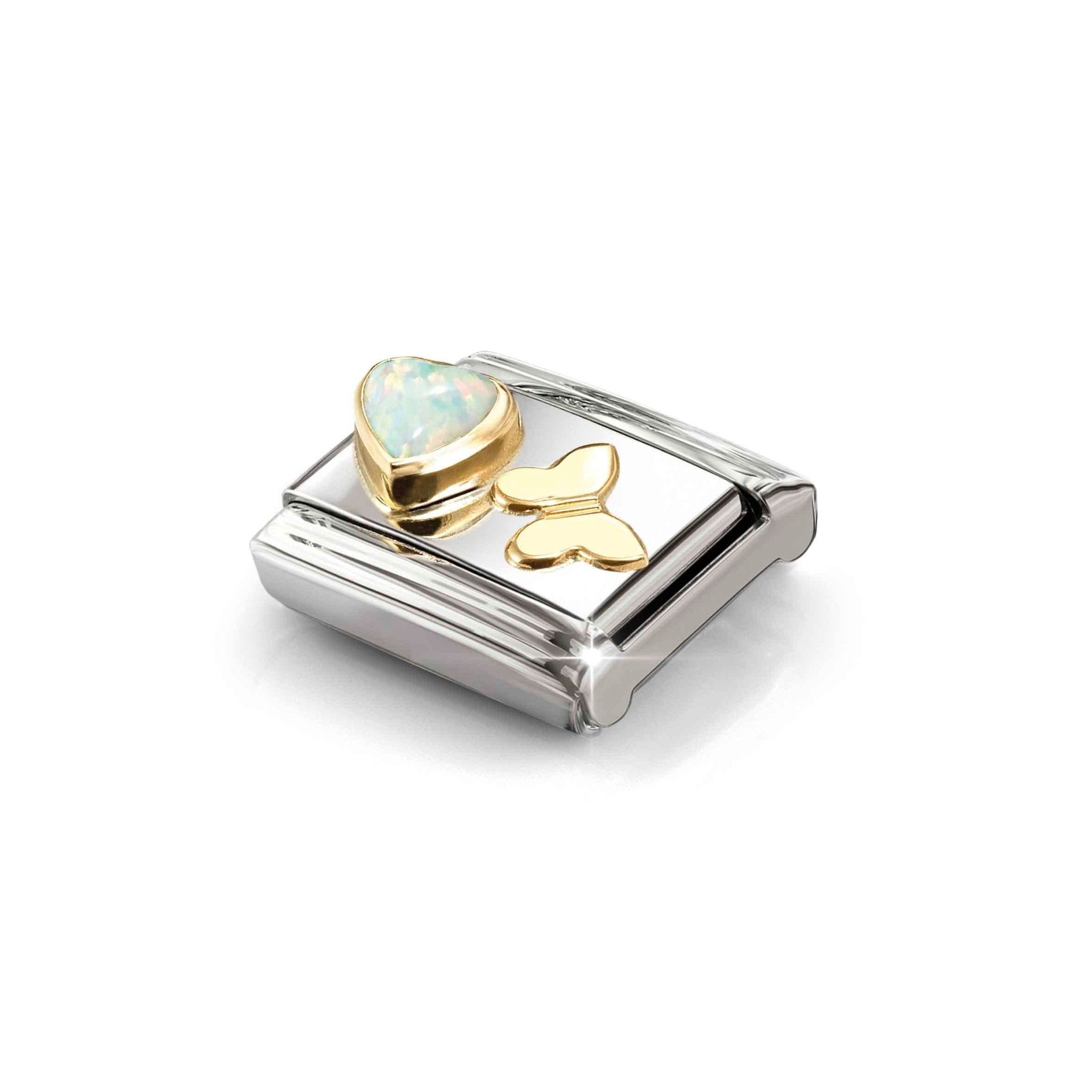 Nomination Composable Heart Butterfly White Opal -Nomination