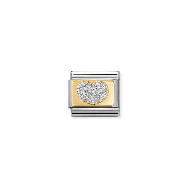 Nomination Composable Heart Glitter Symbol Yellow Gold -Nomination