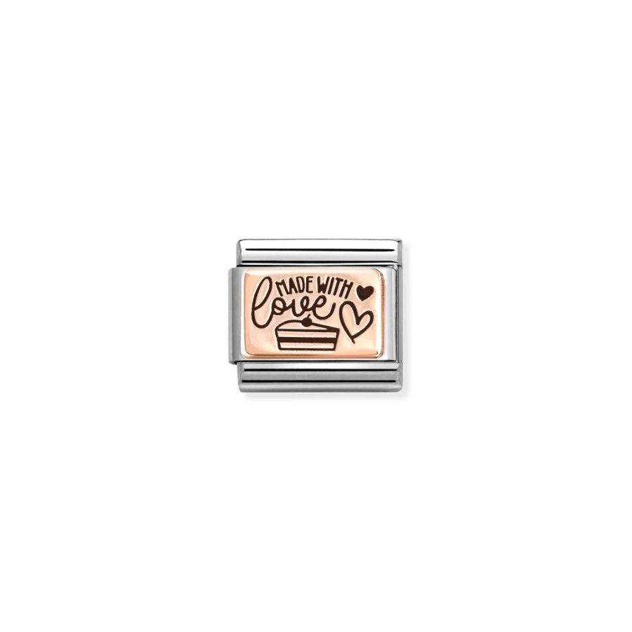 Nomination Composable Made With Love Plates 9k Rose Gold -Nomination