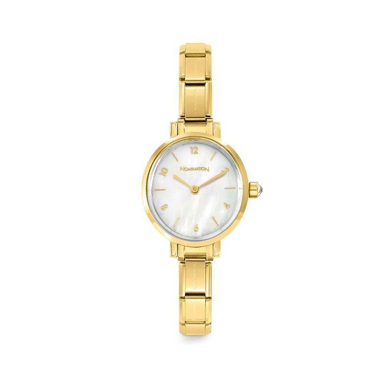 Nomination Composable Watch Oval S/Steel & Yellow Gold Mother of Pearl -Nomination