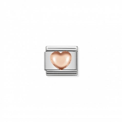 Nomination Symbol Raised Heart R/Gold -Nomination