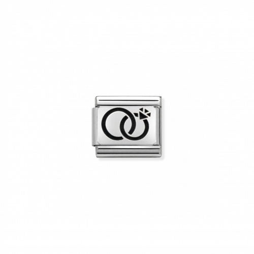 Nomination Symbol Wedding Rings Oxidized Silver -Nomination