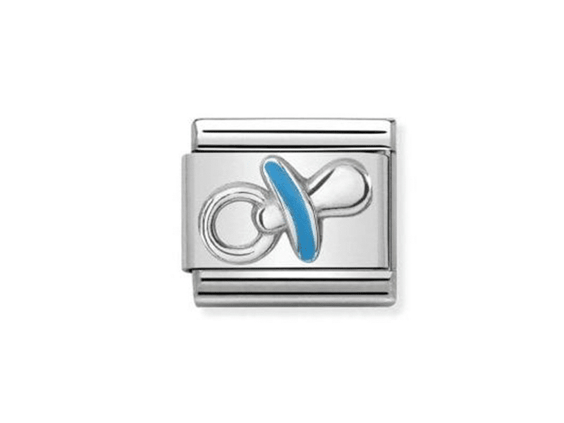 Nomination Symbols Pacifier Steel Enam/Ss 925 Blue -Nomination