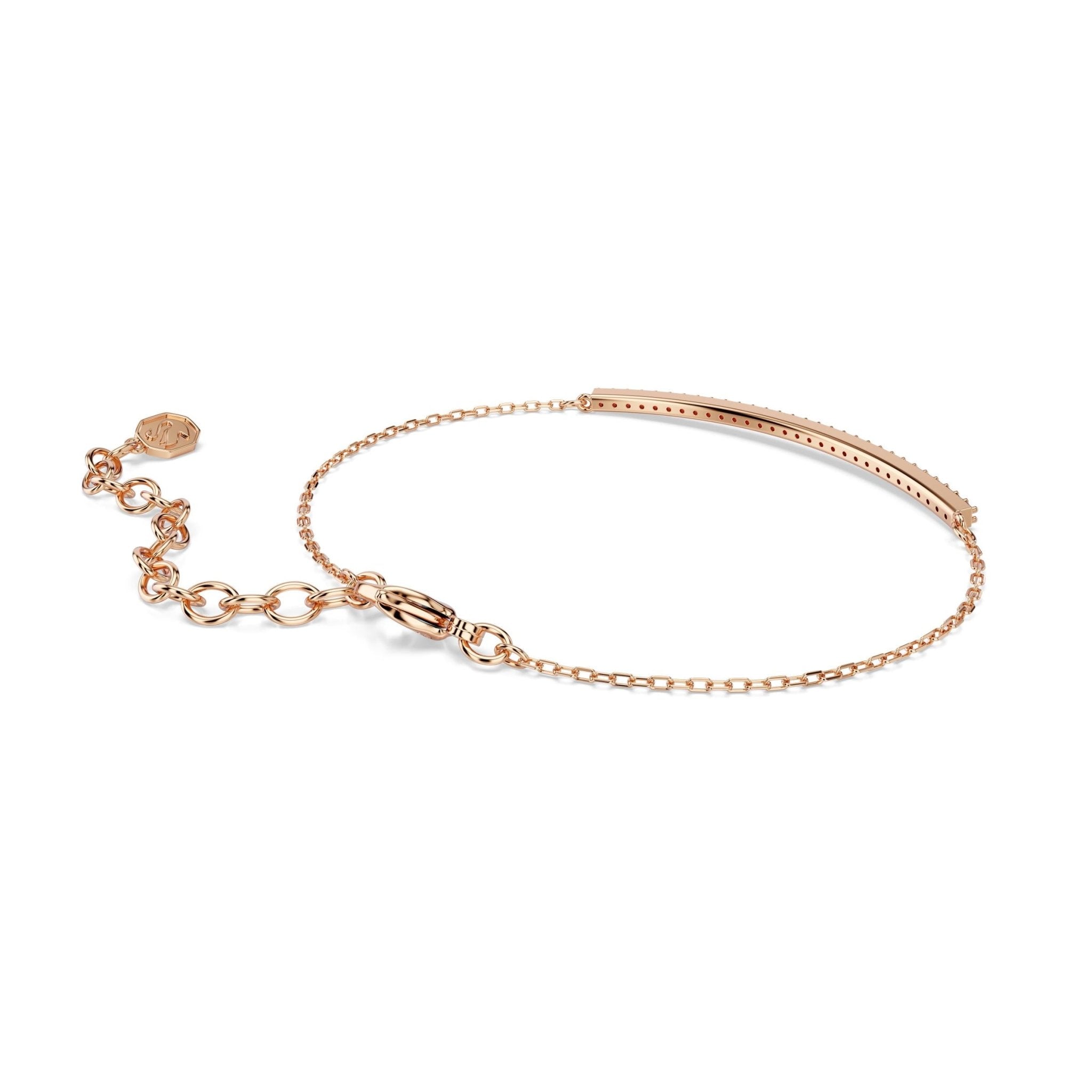 Only bracelet, Round cut, Pink, 18K rose gold finish -Swarovski