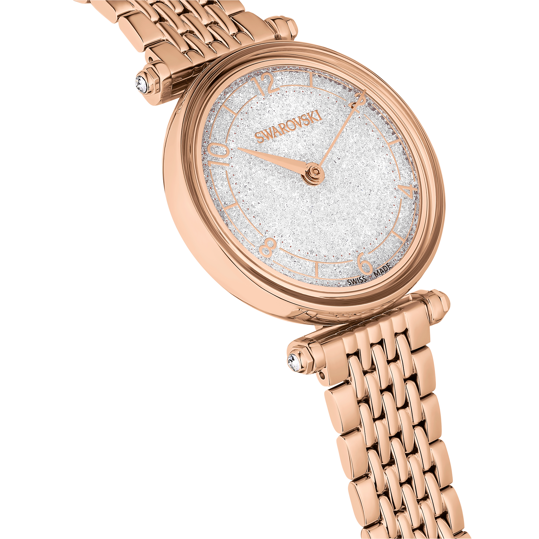 Swarovski Crystalline Wonder watch with rose gold-tone metal bracelet and finish, featuring sparkling crystal accents.