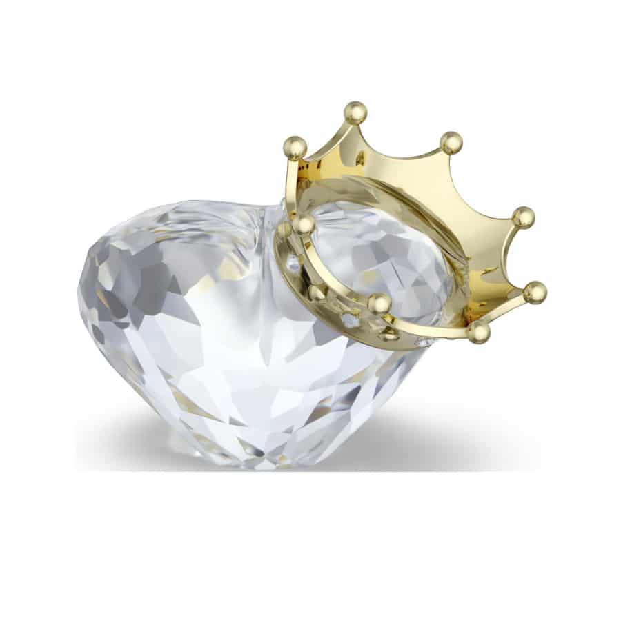 Swarovski Symbolica Heart with Crown jewelry piece featuring a sparkling heart-shaped crystal and a decorative crown design.