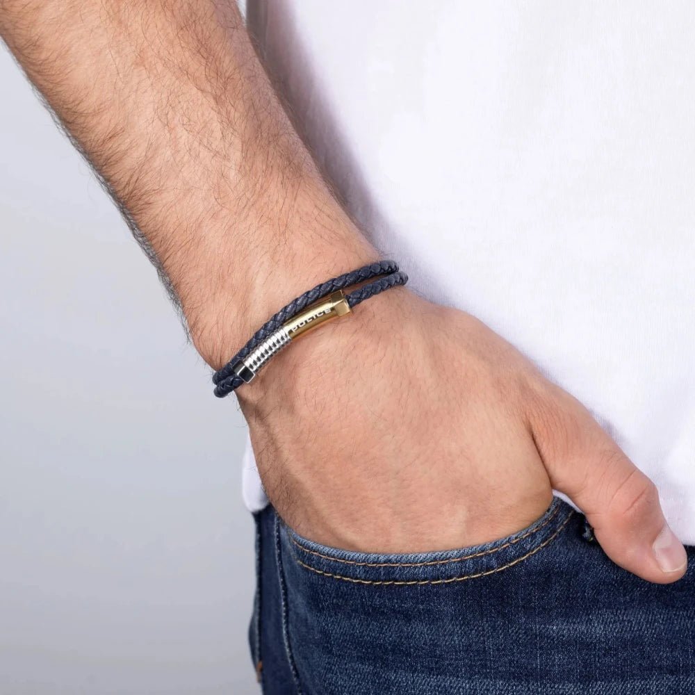 Police Bracelet Bolt Braided Duo Tone -Police