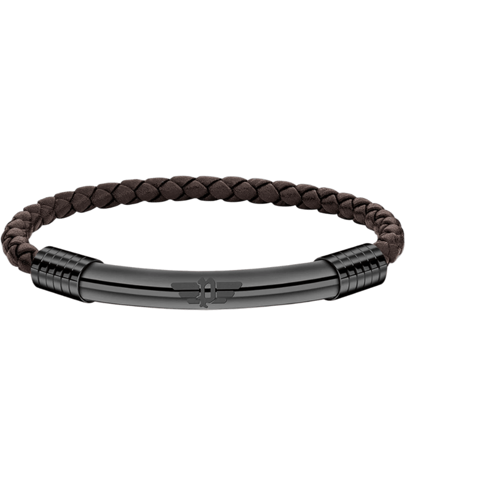 Police Bracelet Gear Braided Brown -Police