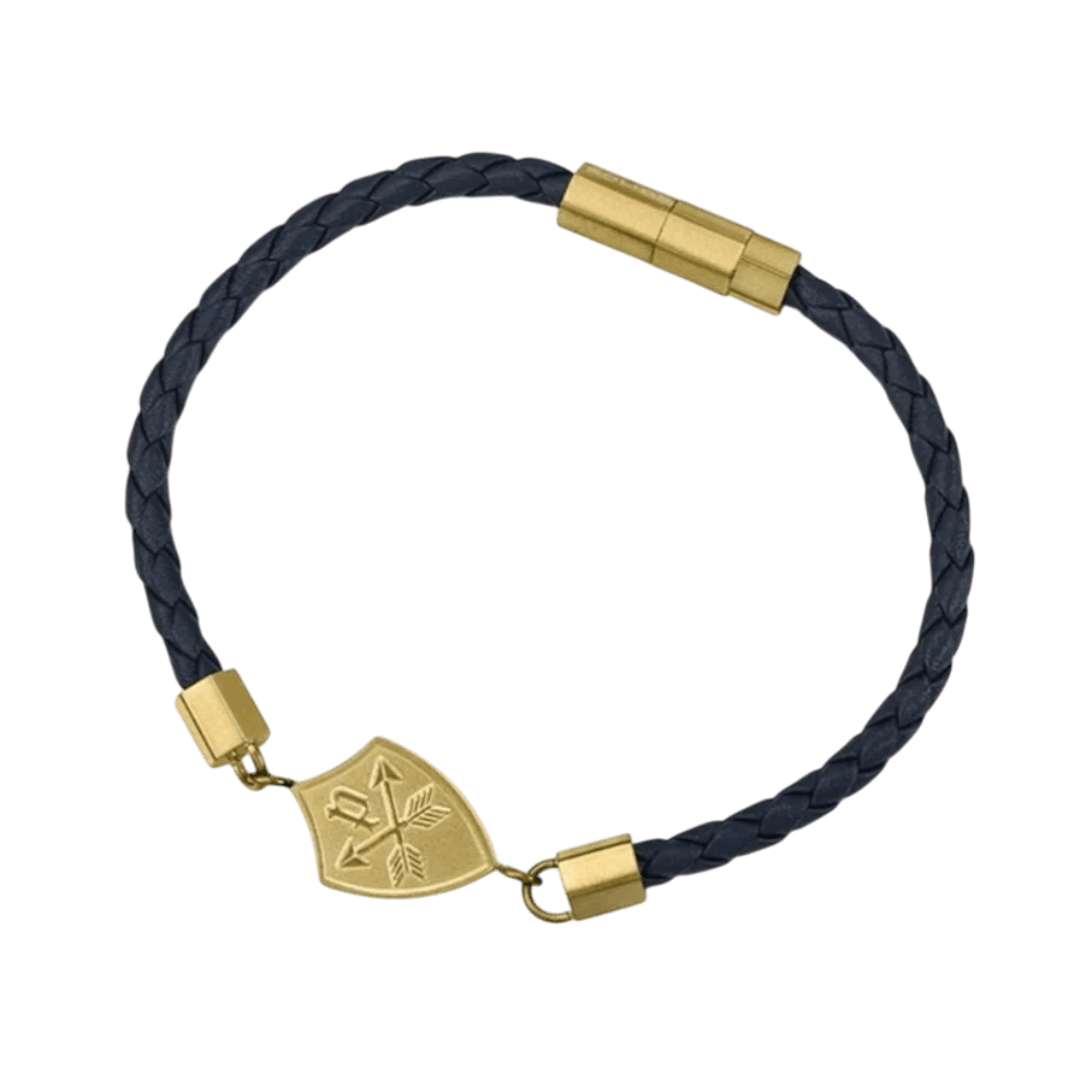 Police Bracelet Heritage Crest Antique Blue Leather Large -Police