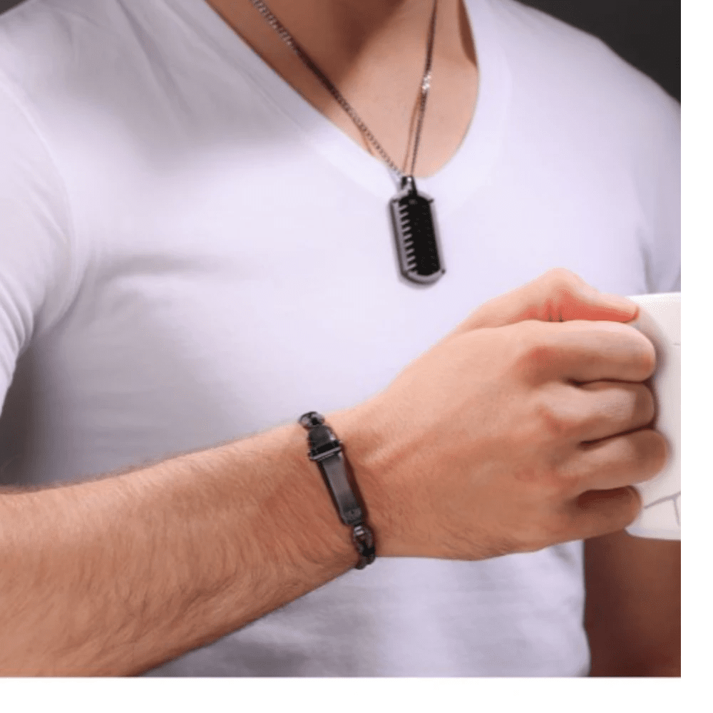 Police Bracelet Hinged Brown Leather -Police