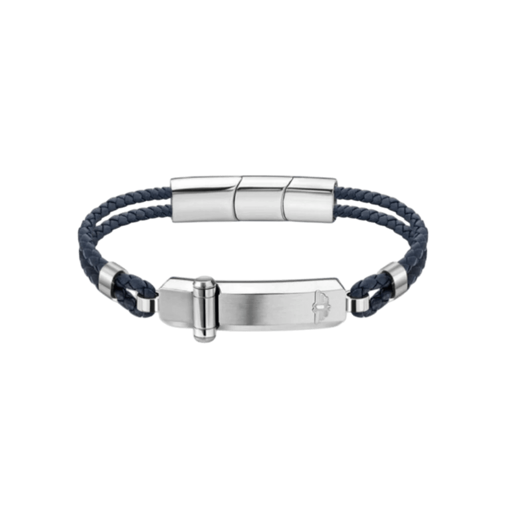Police Bracelet Hinged Dbl Cord Dark Blue -Police