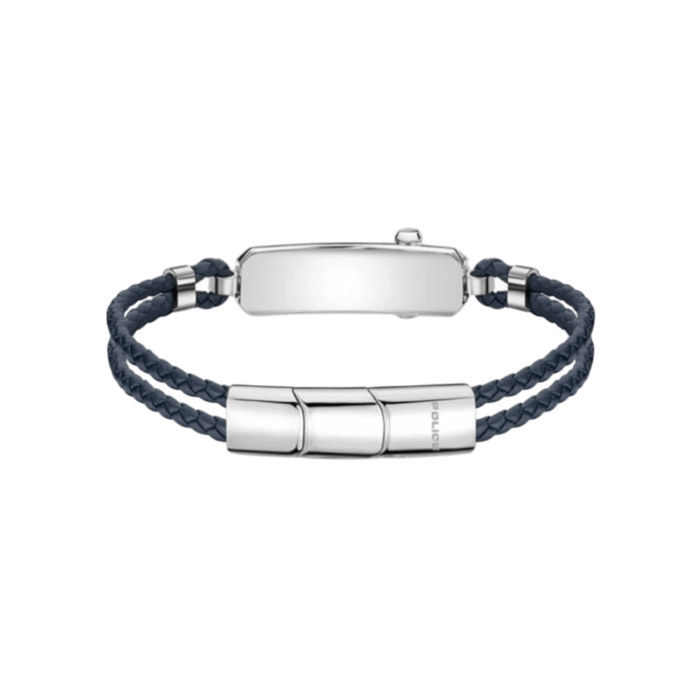 Police Bracelet Hinged Dbl Cord Dark Blue -Police