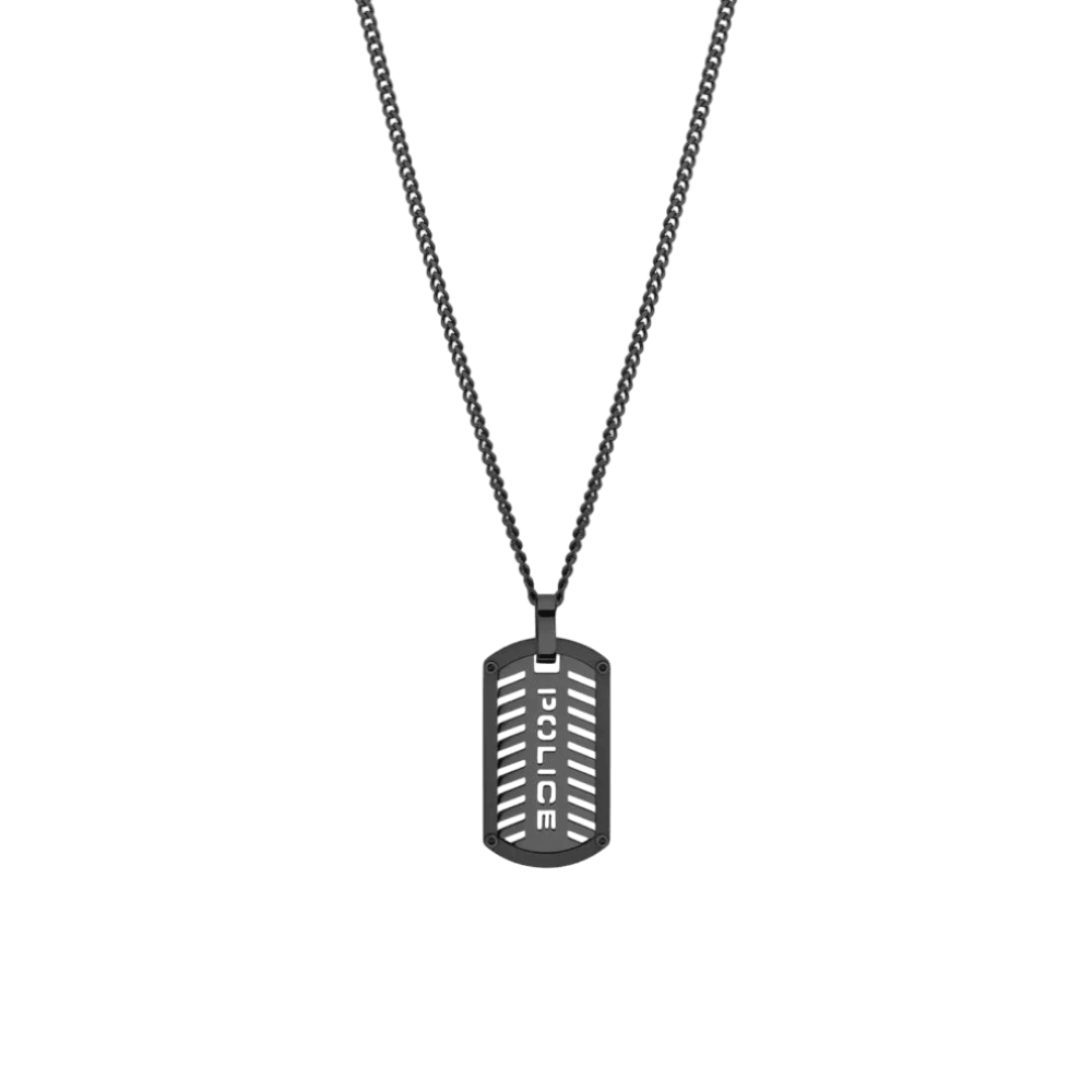 Police Pendant Dogtag Lattitude Black -Police