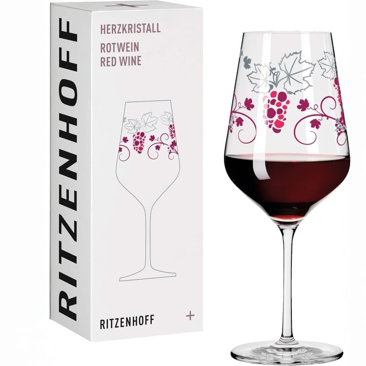 Ritzehoff Red Wine Crystal Heart 4 Rotwein -Ritzenhoff
