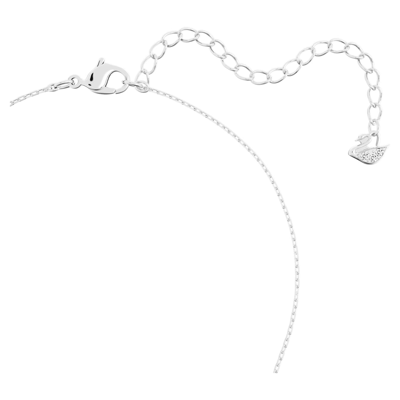 Stilla pendant Round cut, White, Rhodium plated -Swarovski