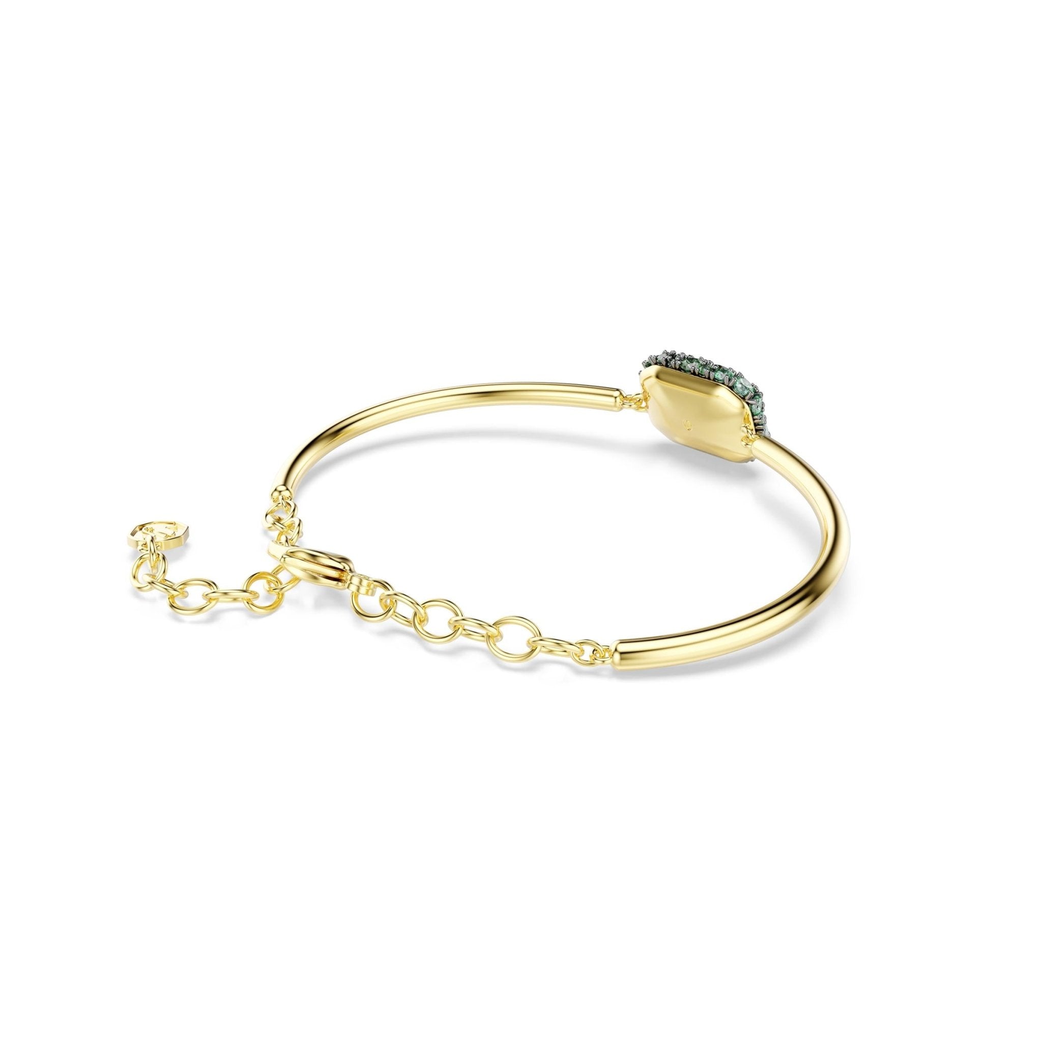 Sublima bangle, Octagon cut, Green, 18K gold finish -Swarovski
