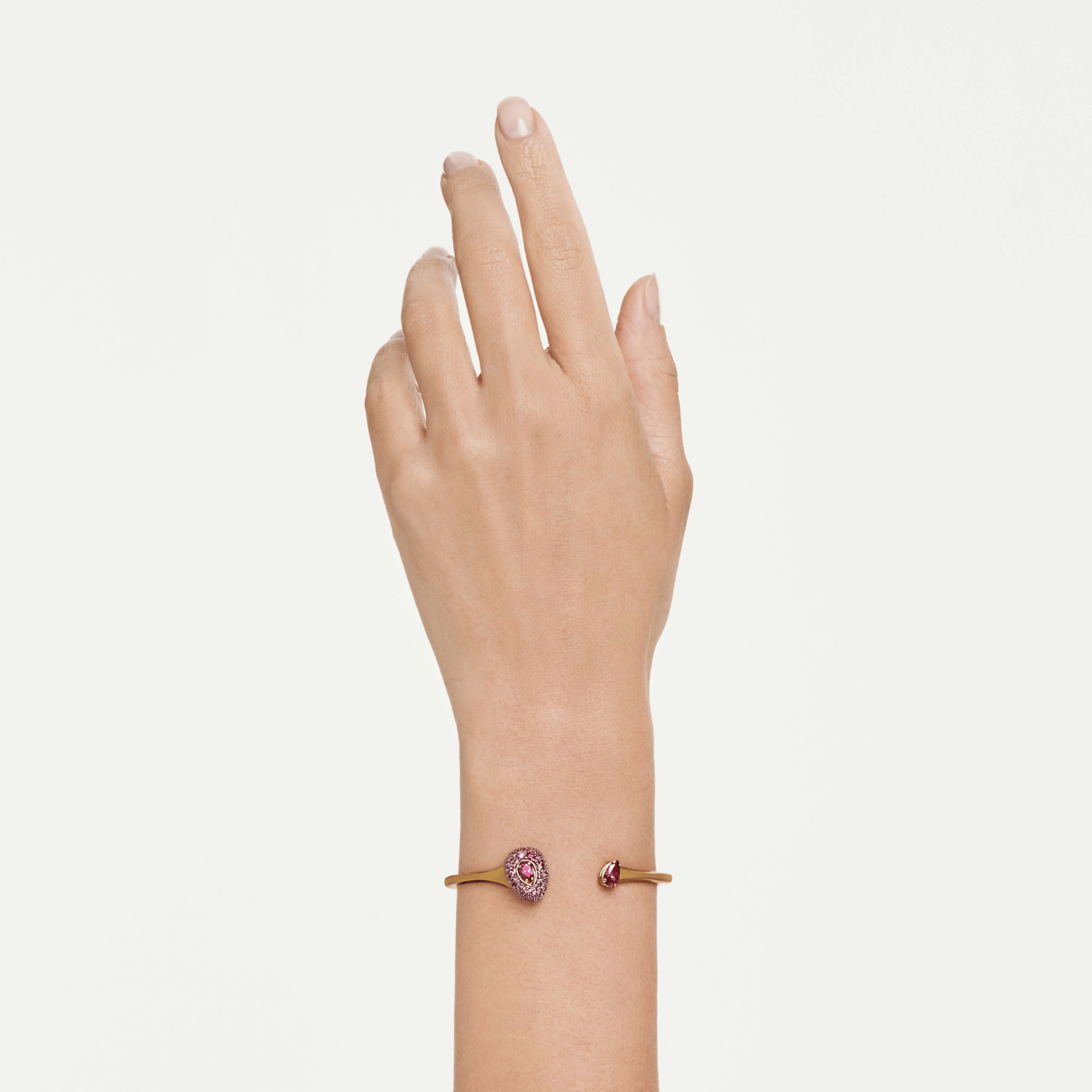 Sublima bangle, Pear cut, Red, 18K gold finish -Swarovski